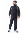 Conjunto Agasalho Masculino Tactel Forrado Esportivo Preto Amarelo
